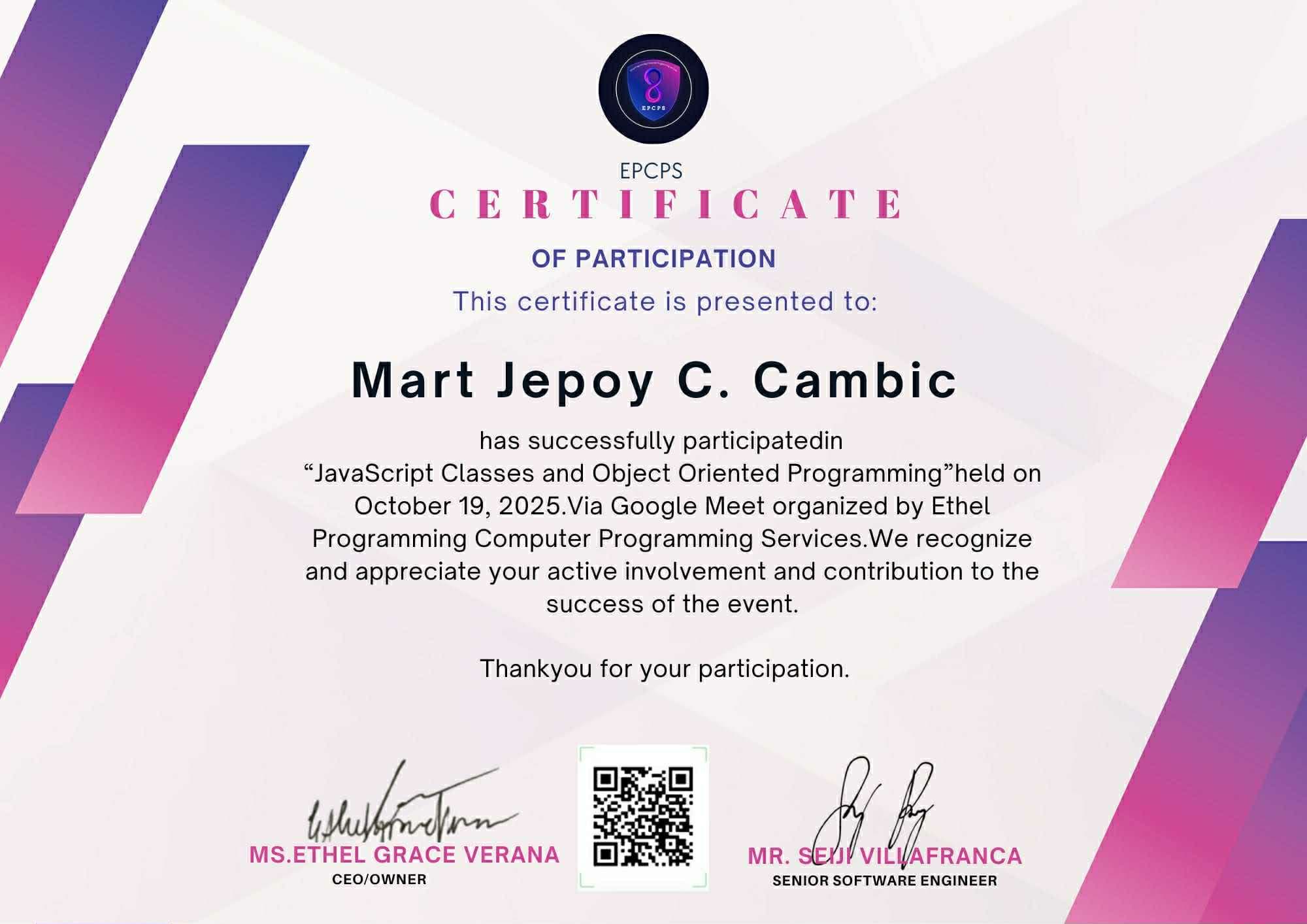 Javascript Classes and Object Oriented Programming